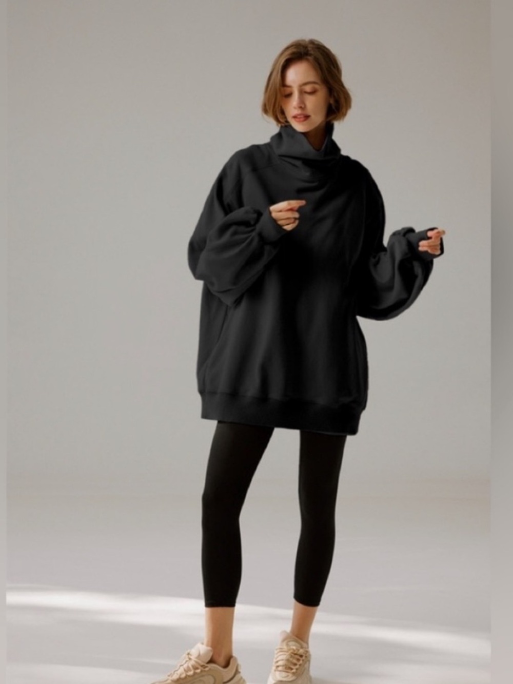 Nap Loungewear Oversized Boxy Sweatshirt Black S